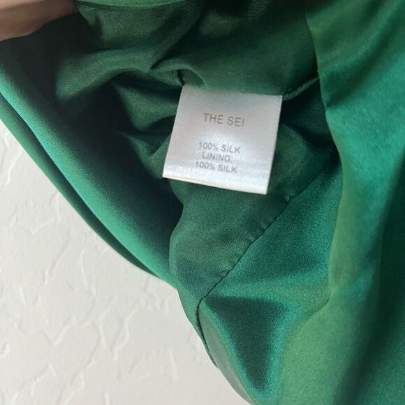 The Sei Emerald Green Silk Ruched Mini Skirt Size 4‎ - Picture 7 of 8